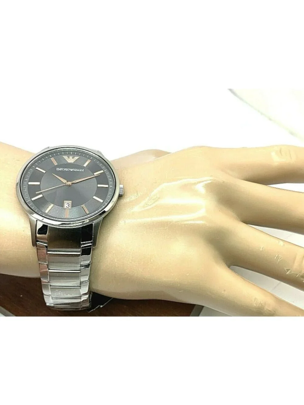 Emporio Armani Men's Watch AR11179 Quartz Gray Dial Silver Stainless Steel 43mm